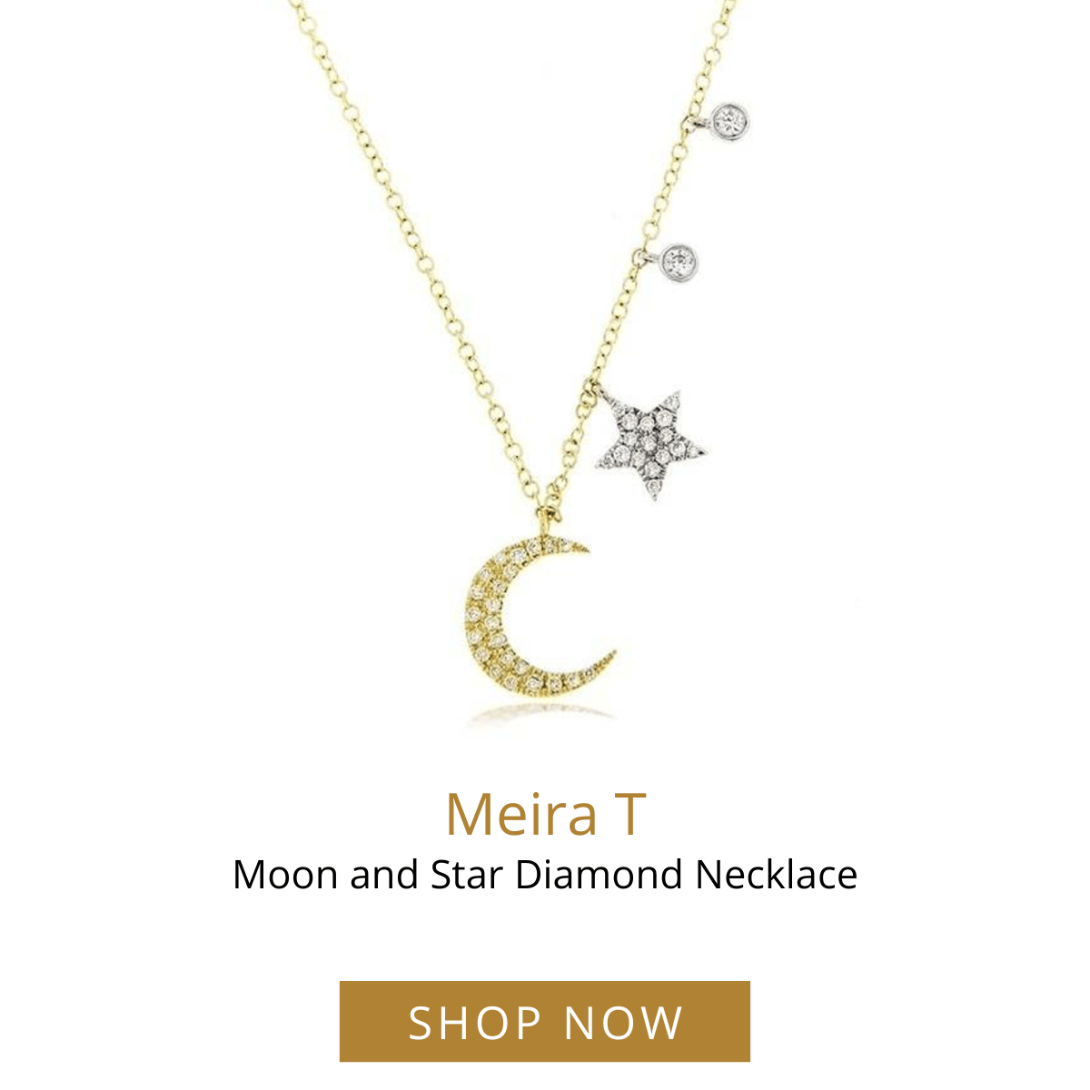 Moon and Star Diamond Necklace