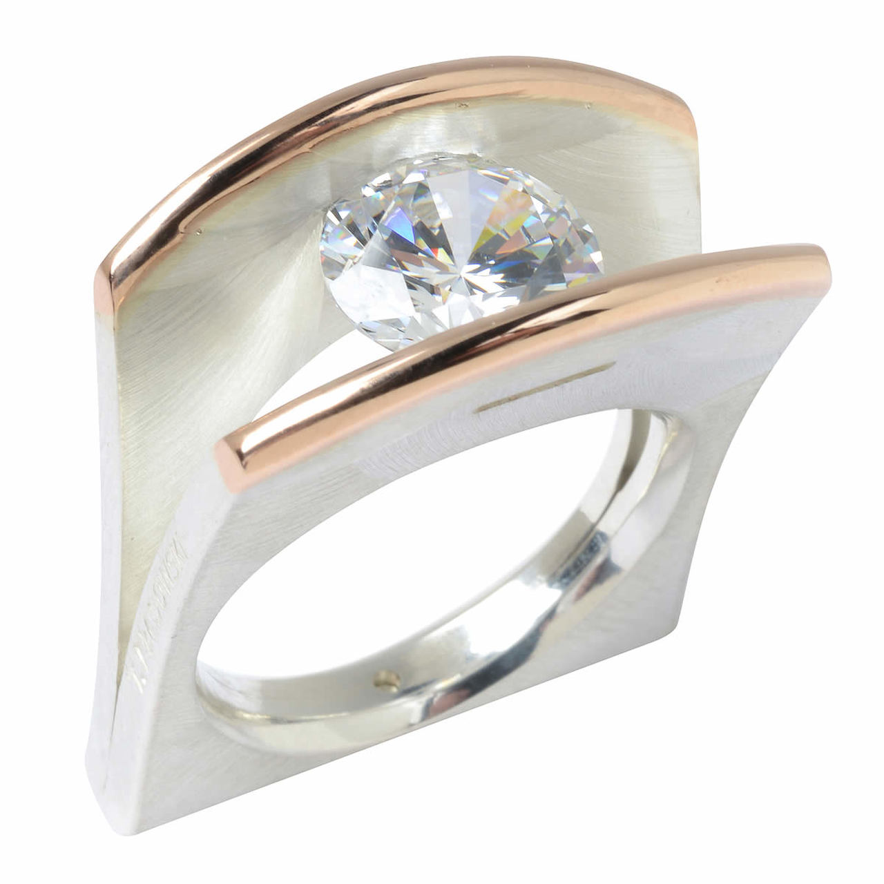 9mm Round Ring White Zircon